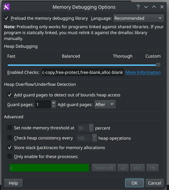 Memory debugging