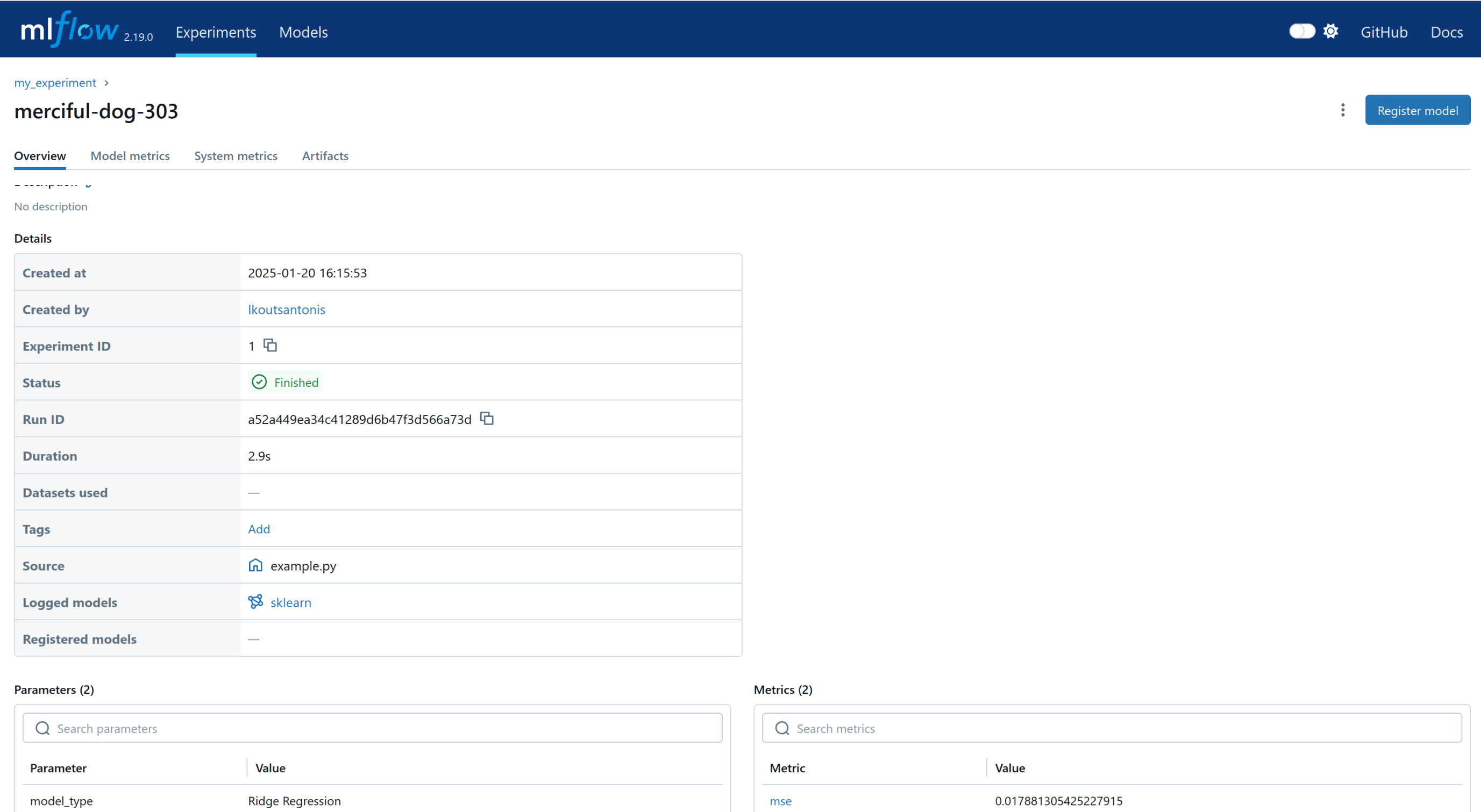 MLflow Comparison